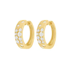 14K GOLD DIAMOND CONFETTI MINI HOOPS