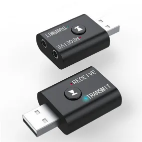 2-Piece: 2-in-1 USB Wireless Bluetooth Adapter 5.0 Transmitter