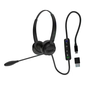 Adesso Xtream P4T-TAA Push to Talk Headset w/microphone, Volume  /-, answer/end call, USB C/USB A - 15-12870