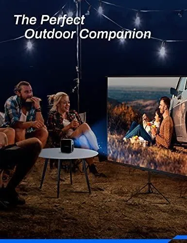 Crosstour Portable Projector, Mini Pico Pocket Projector for Outdoor Movies, Small DLP Video Projector Home Theater, 3000 mAh Rechargeable Battery 40000 Hrs LED Life Supports HDMI TV Stick PS4