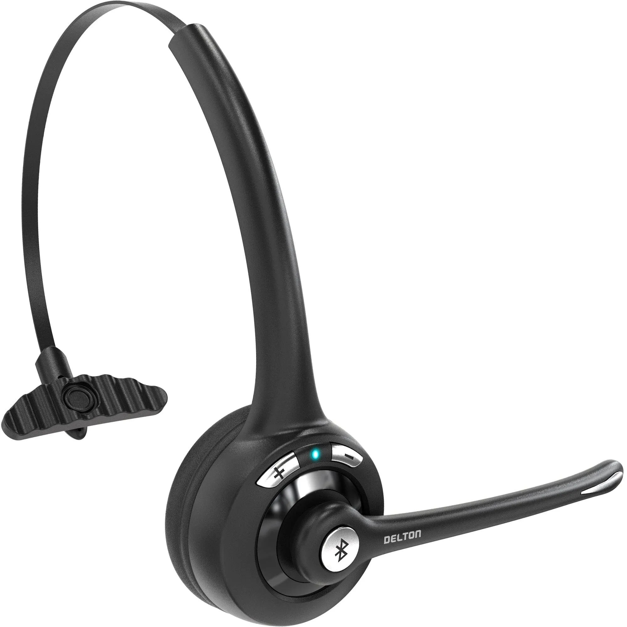 Delton 10X Bluetooth Computer Headset, Over the Head Single Ear Wireless Headset