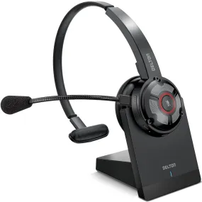 Delton 50X Wireless Bluetooth Computer Headset with Charging Dock Mono On-Ear Headphone