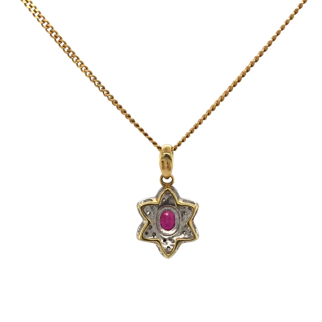 Diamond & Ruby Pendant Necklace