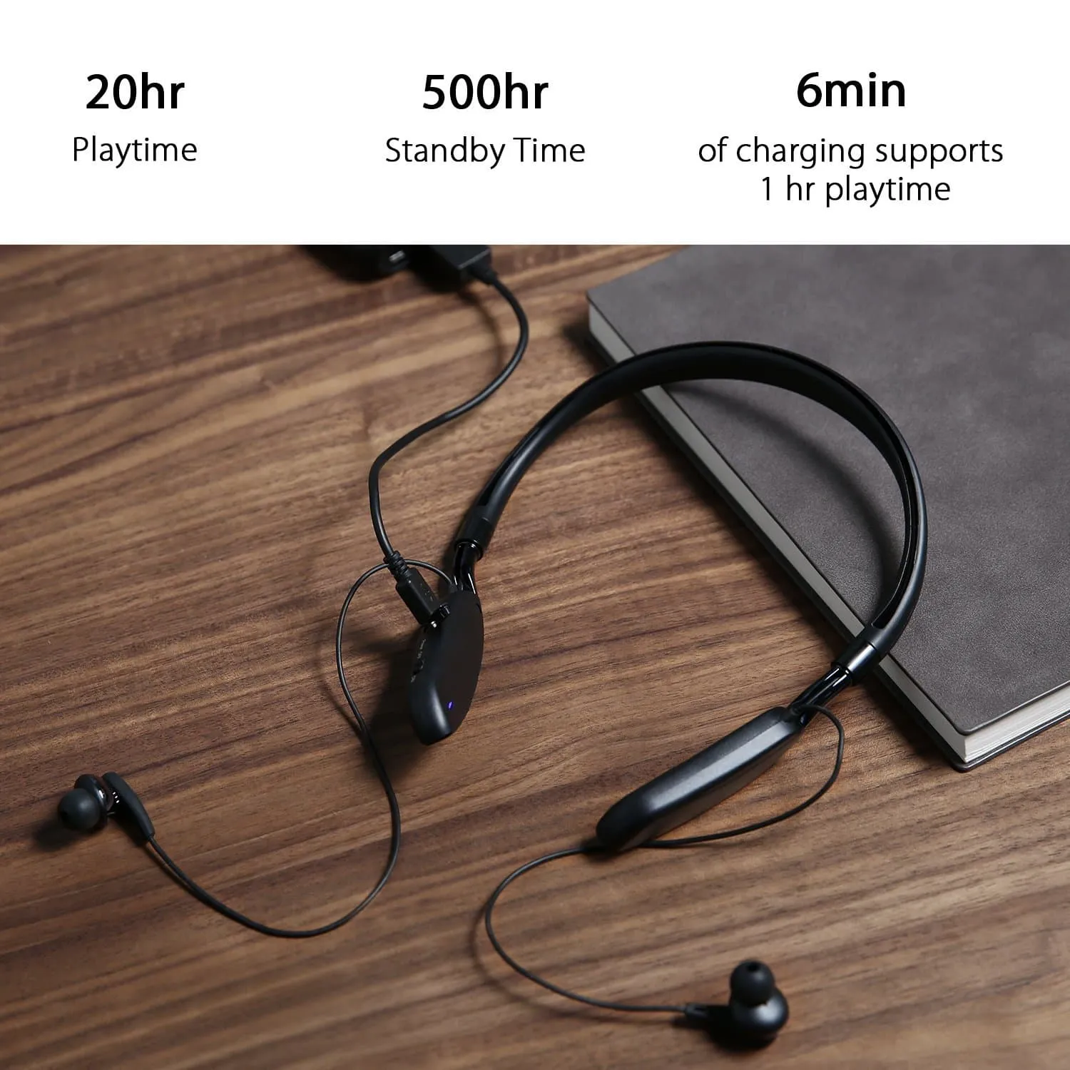 EP-B39 Neckband Bluetooth Headset 20-Hour Playtime and Built-In Microphone