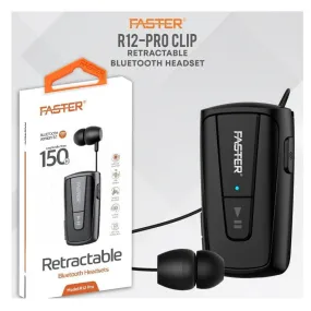 FASTER R12 Pro Retractable Bluetooth Headset Clip-on Earbuds