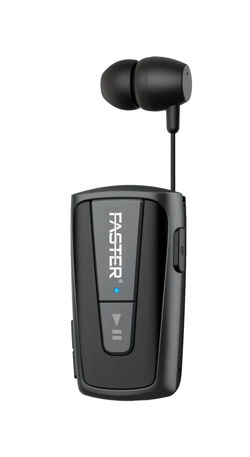 FASTER R12 Pro Retractable Bluetooth Headset Clip-on Earbuds