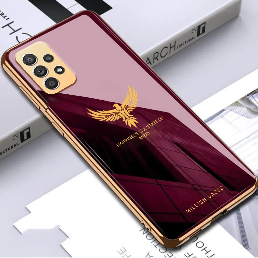 Galaxy A52 Eagle Pattern Electroplating Glass Case