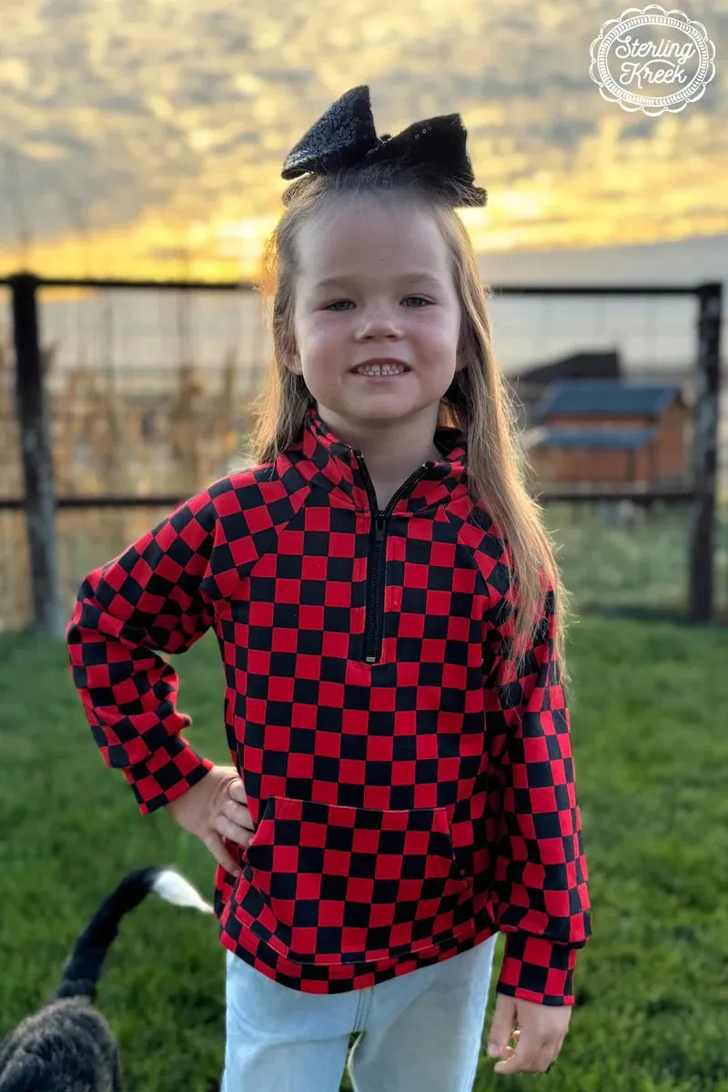 KIDS Mini Red & Black Pep Rally Pullover