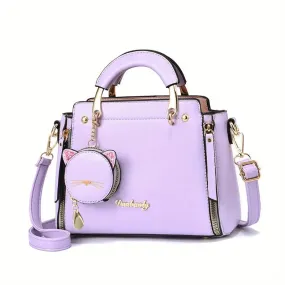 Letter Decor Hand Satchel Bag