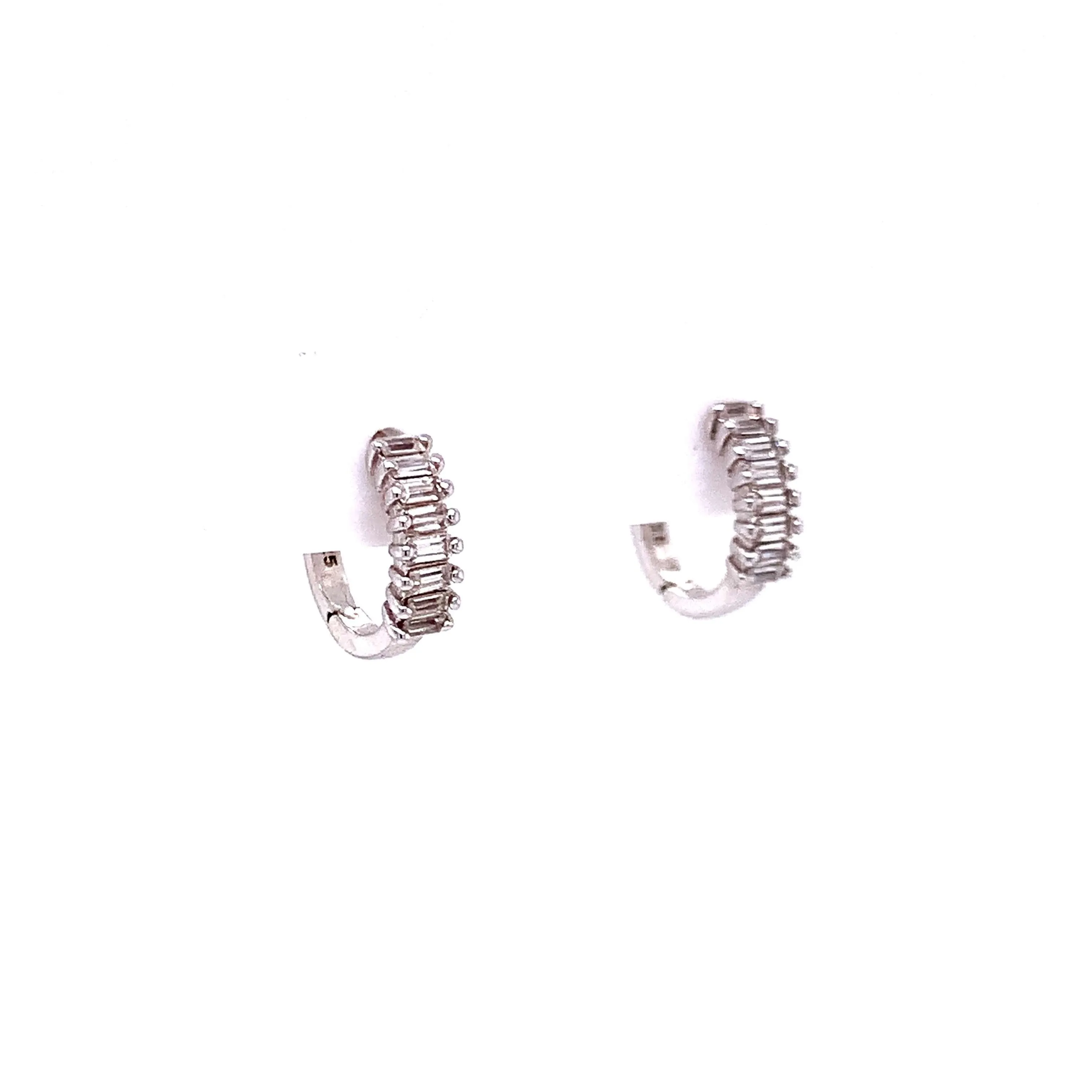 Mini Baguette Hoop Earrings