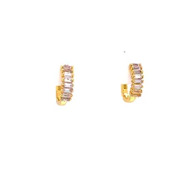 Mini Baguette Hoop Earrings