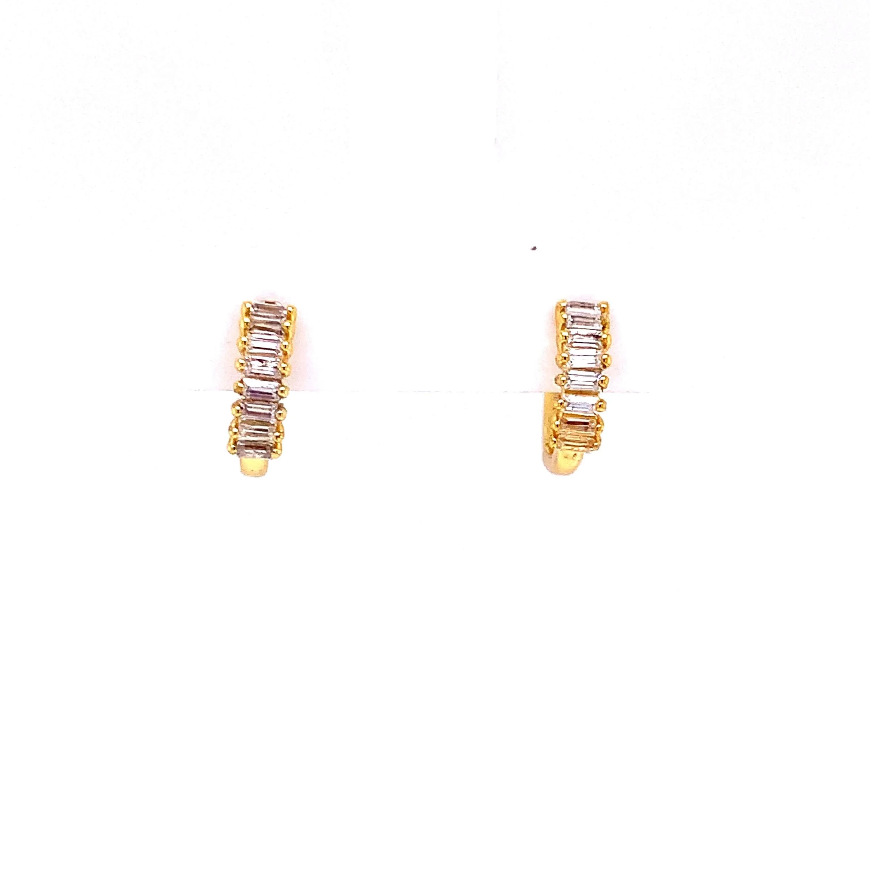 Mini Baguette Hoop Earrings