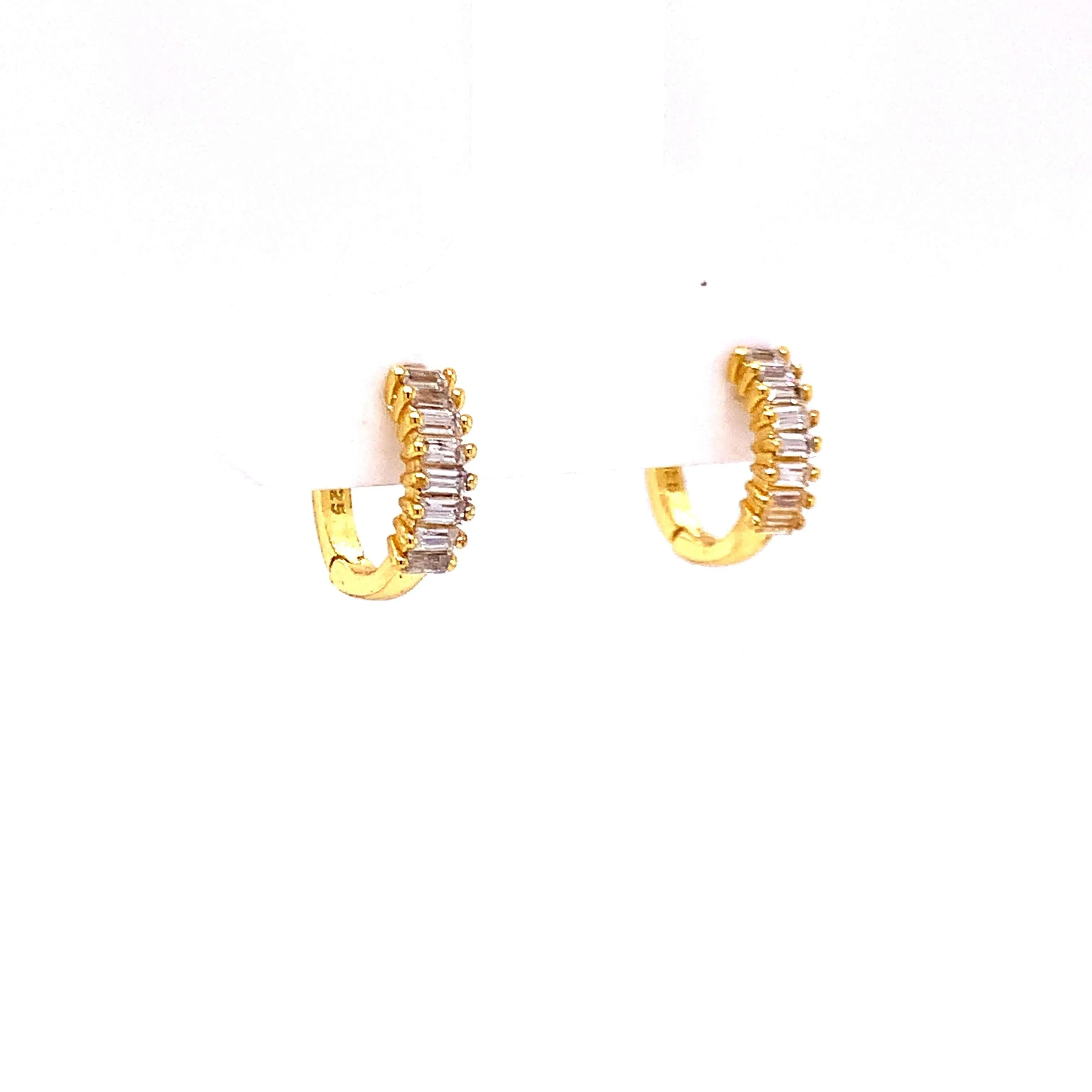 Mini Baguette Hoop Earrings