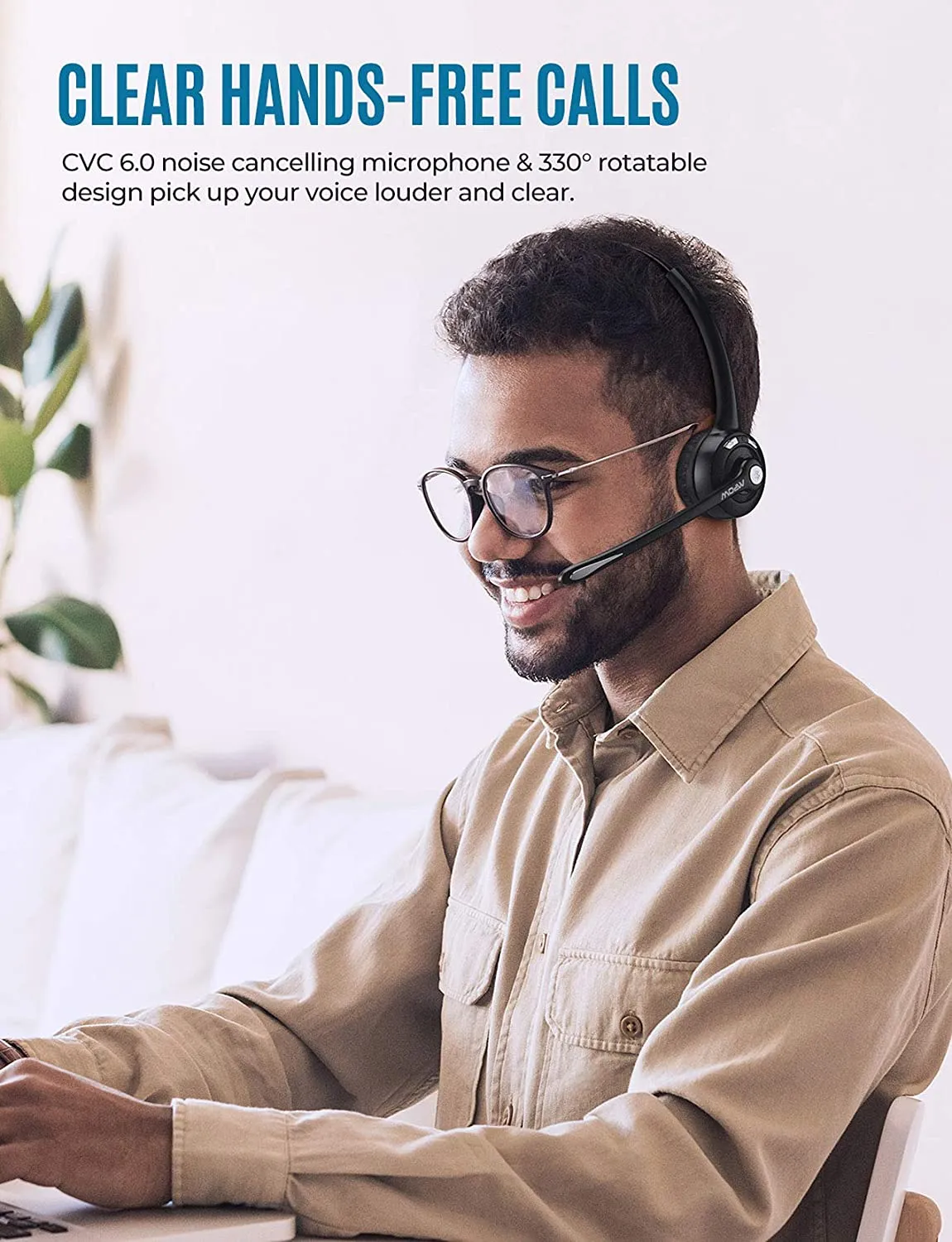 Mpow M5 Pro Trucker Bluetooth Headset 2-Pack