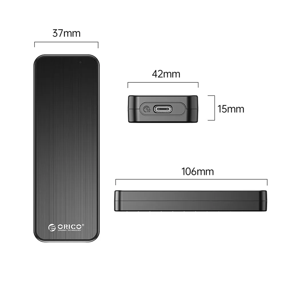 ORICO SATA to USB 3.2 Gen2 M.2 NGFF SSD Enclosure with USB-C to USB-A Data Cable, 6Gbps Fast Transmission Rate, 2TB Max Supported Capacity for Windows 8/10, macOS, Linux | HM2C3