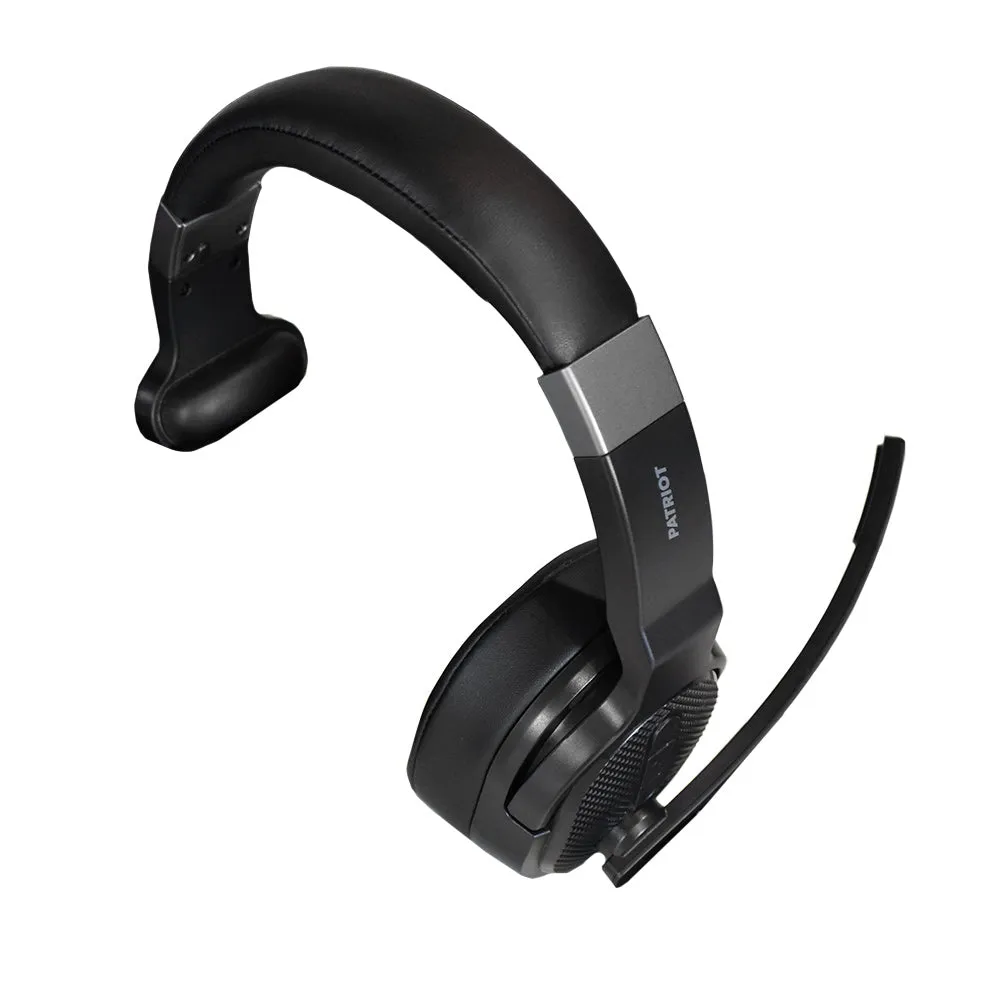 PATRIOT Convertible Bluetooth Over the Head Headset! Single or Dual Ear Stereo Noise Canceling Headset 200ft  Range