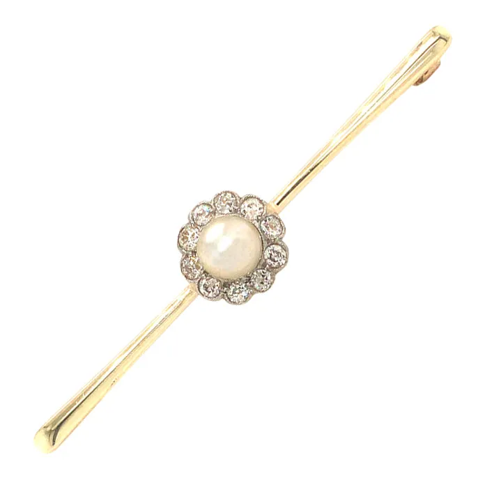 Pearl & Diamond Stock Pin