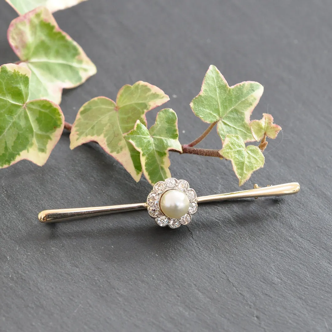 Pearl & Diamond Stock Pin