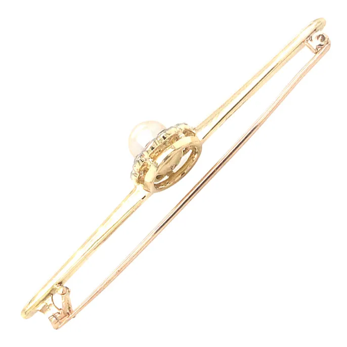 Pearl & Diamond Stock Pin