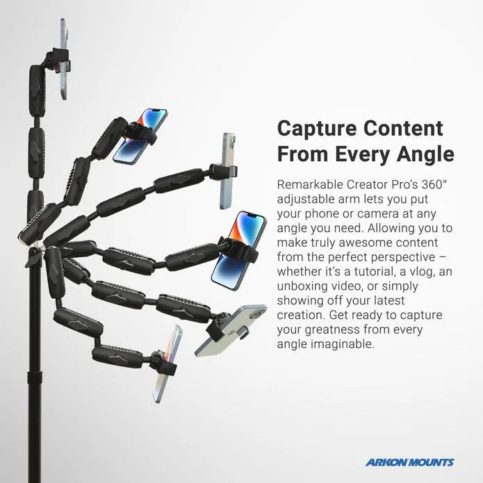 Remarkable Creator™ Pro Mount for Phone or Camera with Teal Extension Pole