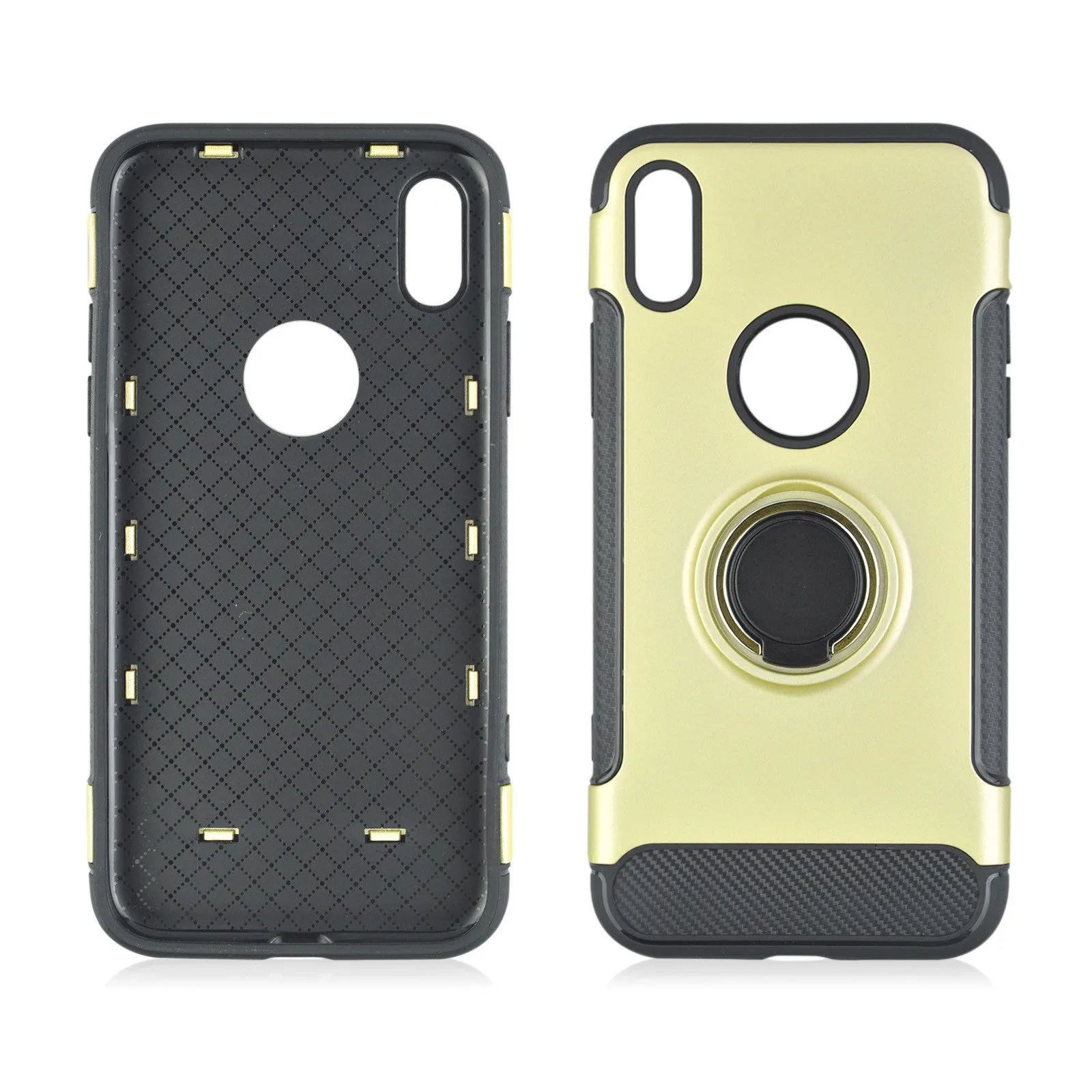 Shockproof Hard PC Phone Cover 360 Rotate Ring Holder Phone Back Case for IPhone X 8 7 6S 6 Plus