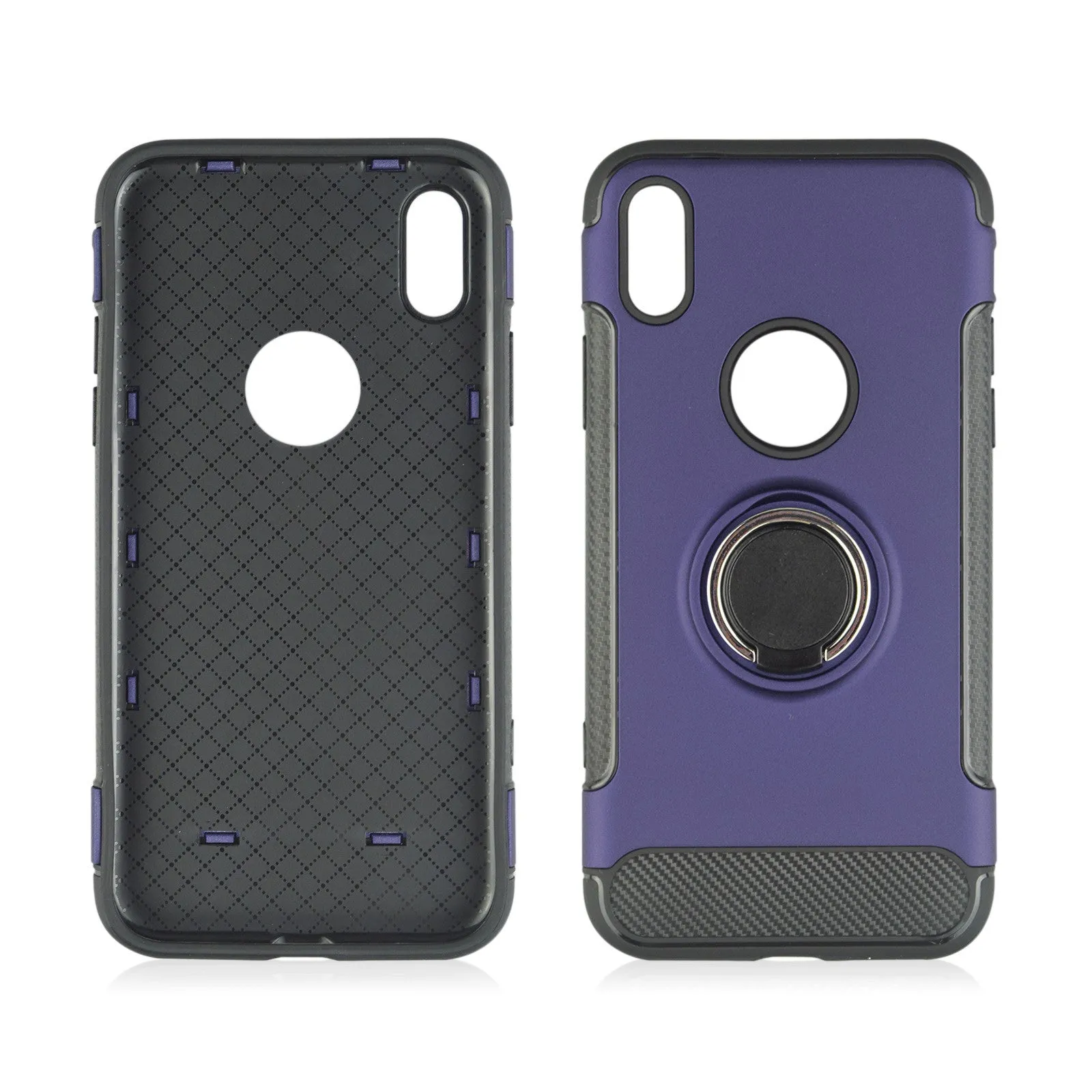 Shockproof Hard PC Phone Cover 360 Rotate Ring Holder Phone Back Case for IPhone X 8 7 6S 6 Plus