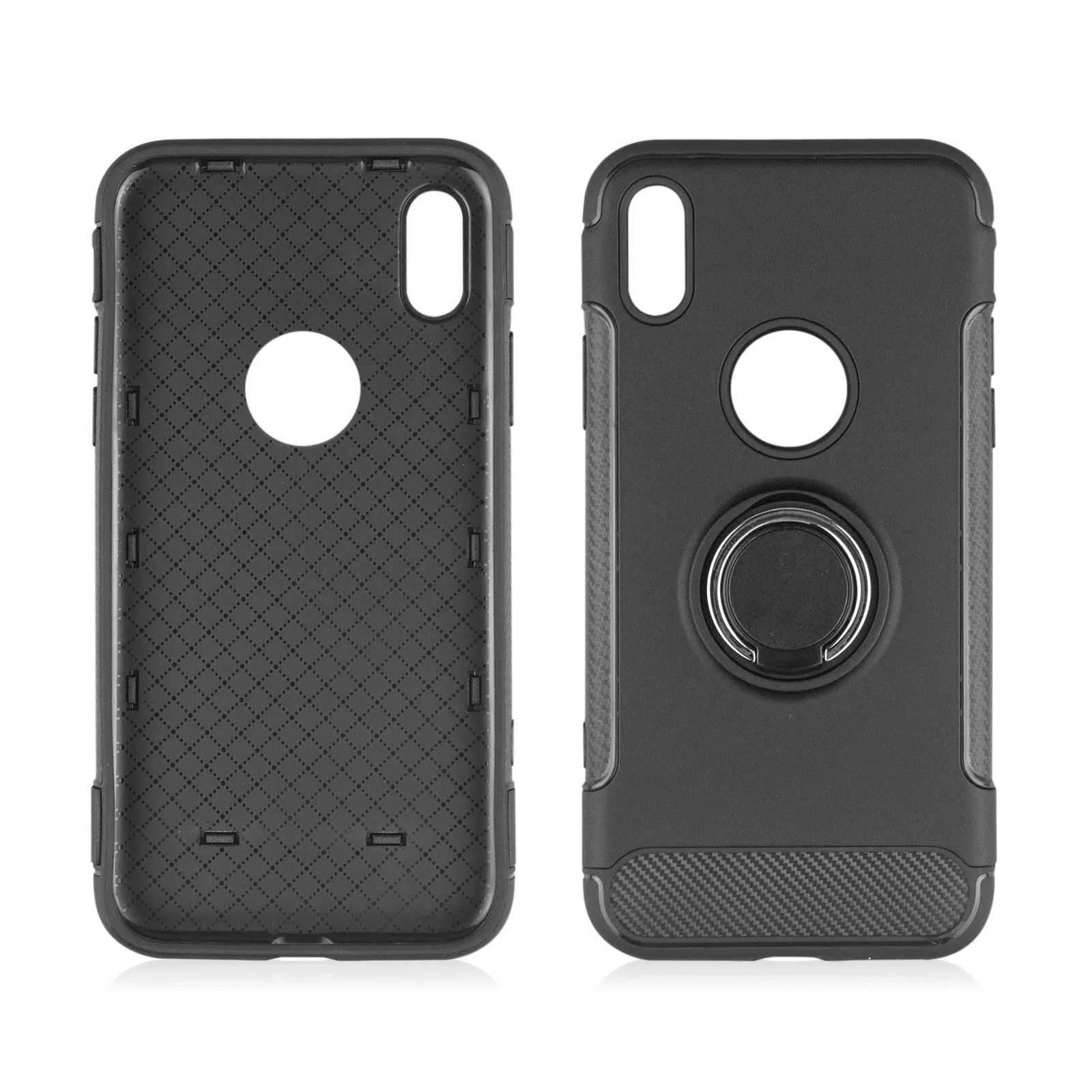 Shockproof Hard PC Phone Cover 360 Rotate Ring Holder Phone Back Case for IPhone X 8 7 6S 6 Plus