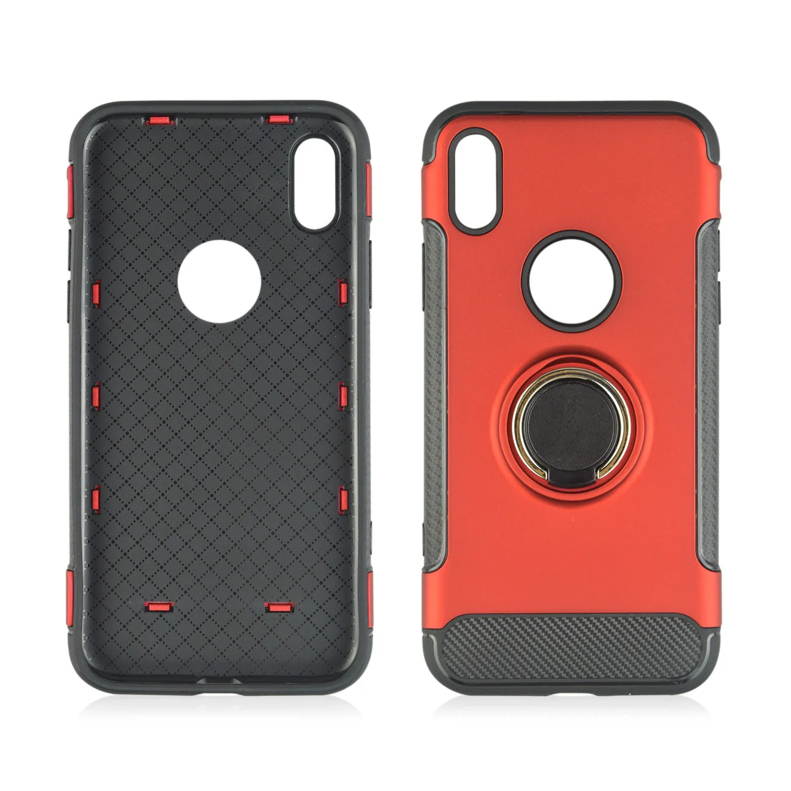 Shockproof Hard PC Phone Cover 360 Rotate Ring Holder Phone Back Case for IPhone X 8 7 6S 6 Plus