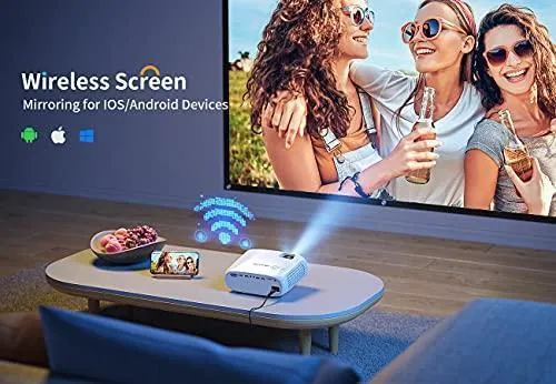 VANKYO Cinemango 100 WiFi Projector, Mini Projector for Outdoor Movies with 100'' Projector Screen, 220" Display & 1080P Supported, 55,000 Hours LED Lamp Life, Compatible with HDMI/TV Stick/USB