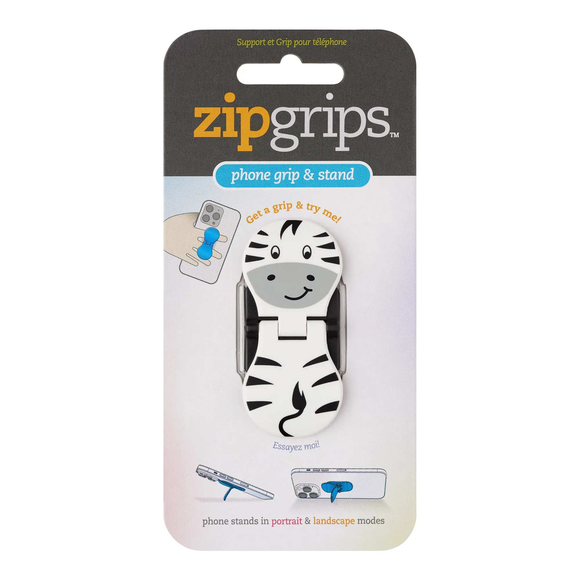 ZipGrips Phone Holder - Zebra